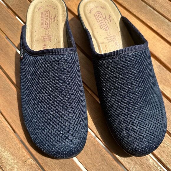 Fly Flot Shoes - Fly Flot Women's Mesh Slip-On Clogs Blue Size 9.5 Casual Shoes